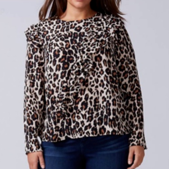 leopard print ruffle top